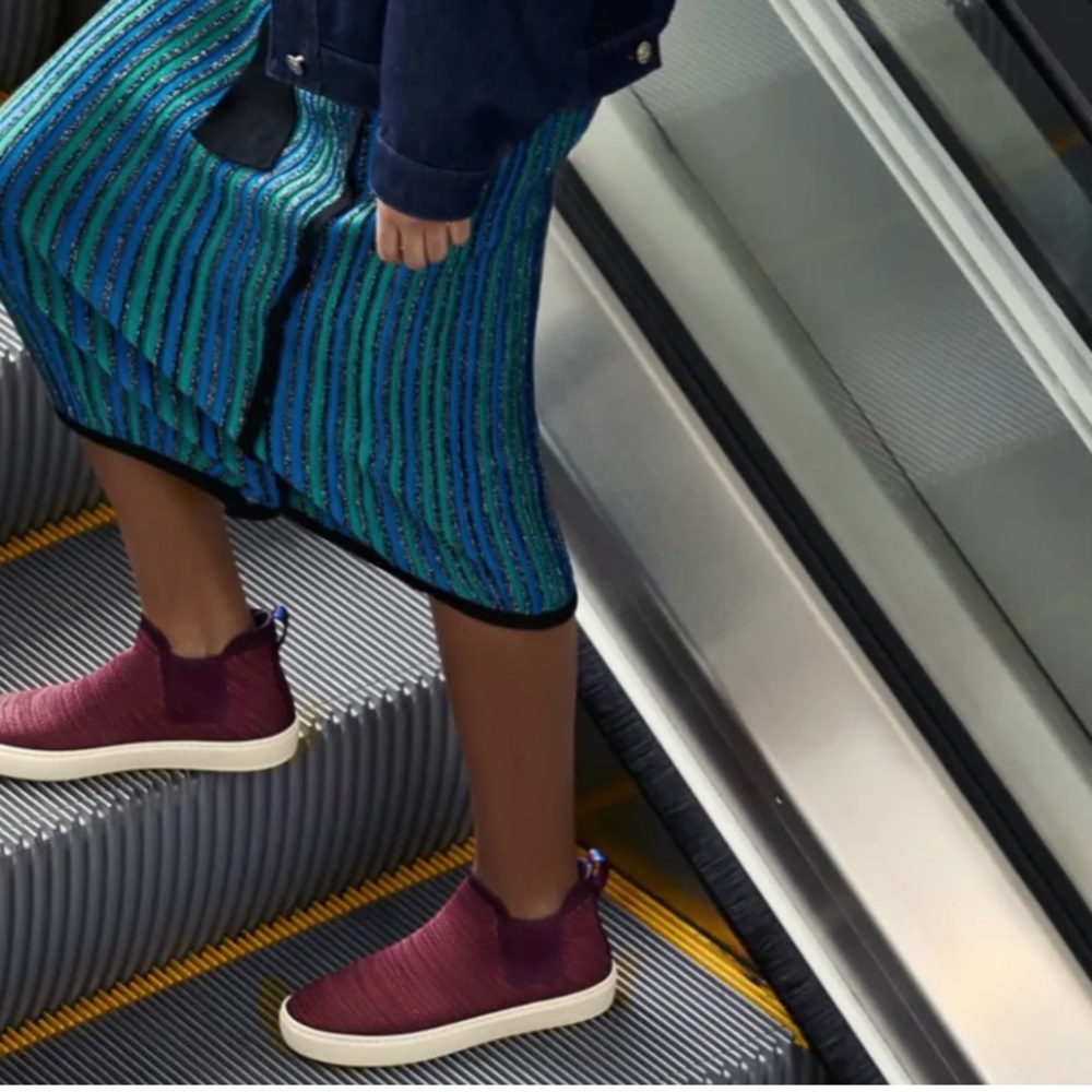 Rothy’s camo plum melange Chelsea boot